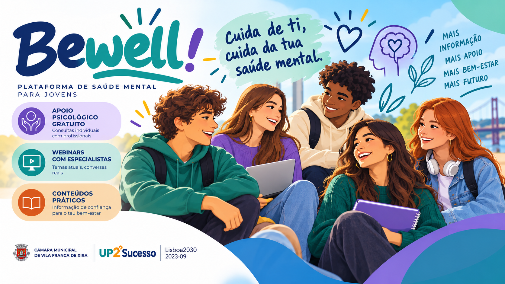 Bewell! | Apoio psicológico gratuito e bem-estar emocional para jovens